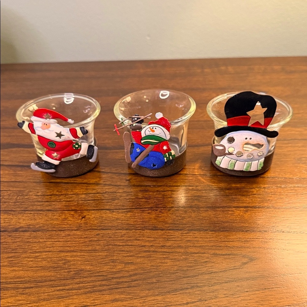 3 Festive Christmas Candle Holders